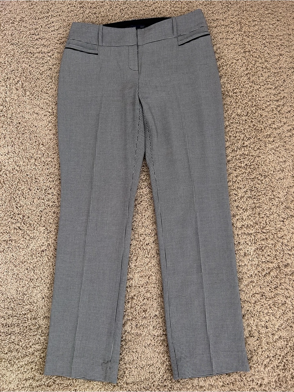 The Limited Black and White Micro-Check Dress Pants